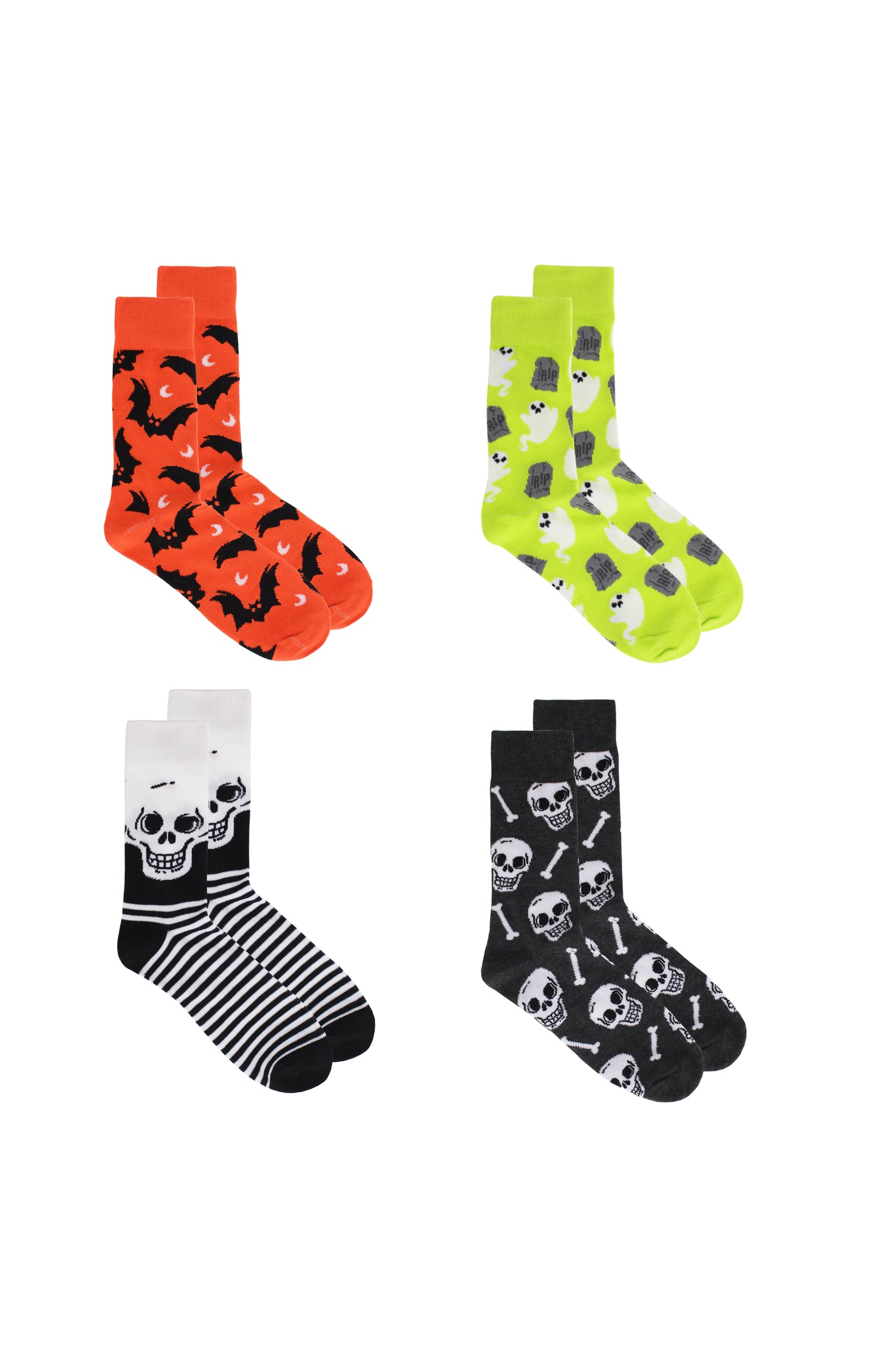 Halloween Mens 4-Pack Crew Socks