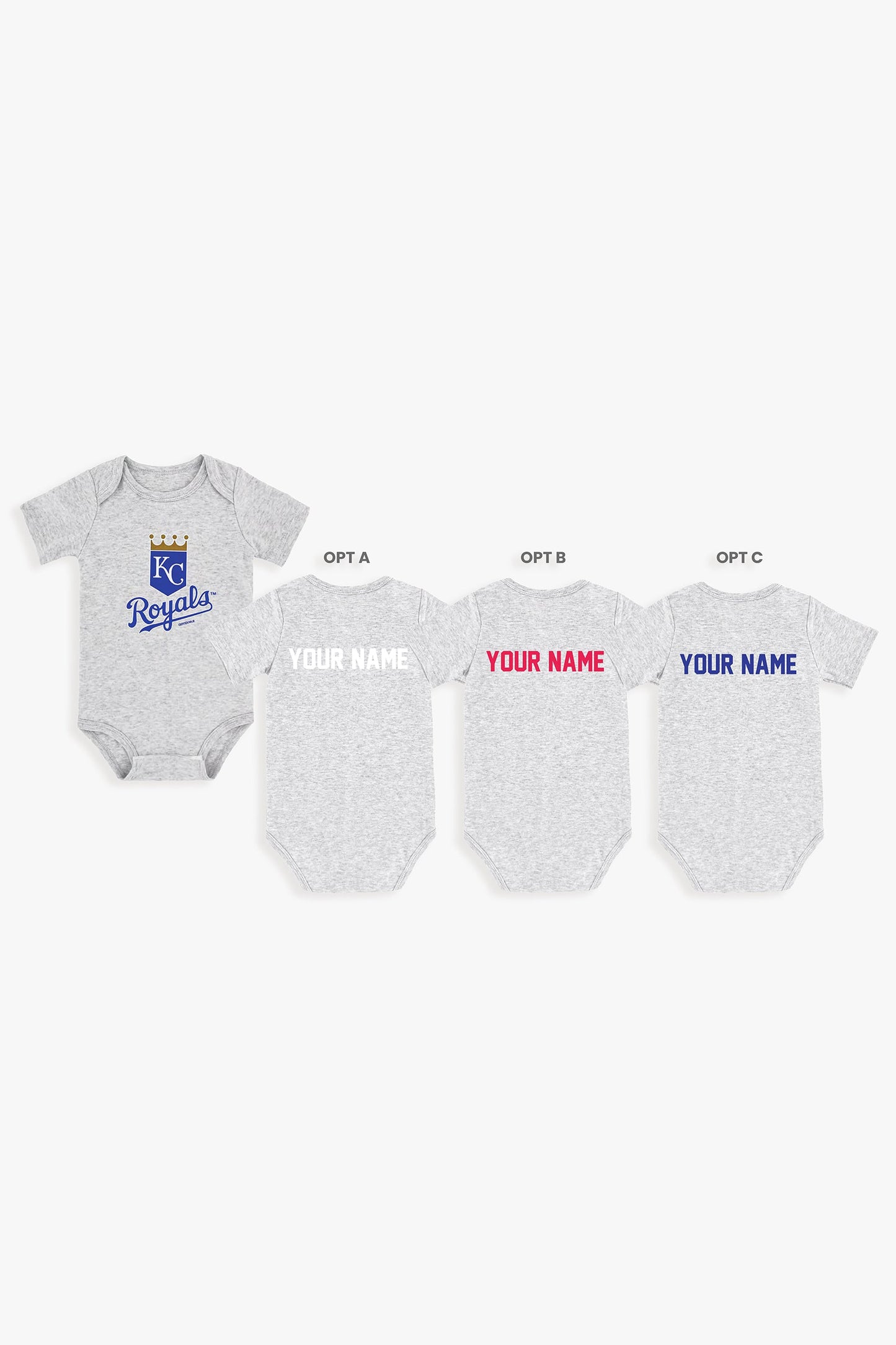 Gertex Customizable MLB Baby Onesie Bodysuit in Grey (9-12 Months)