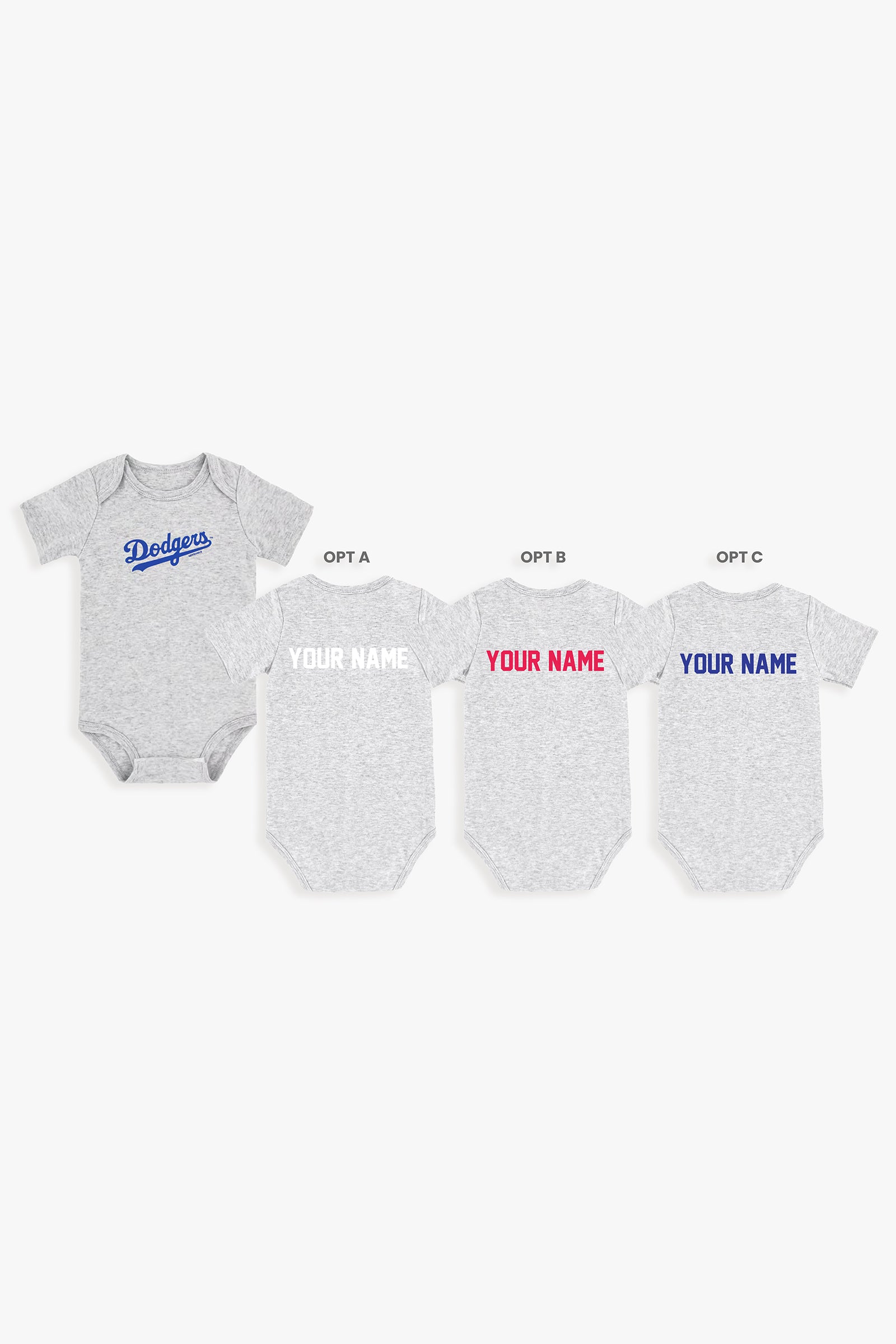 Gertex Customizable MLB Baby Onesie Bodysuit in Grey (0-3 Months)