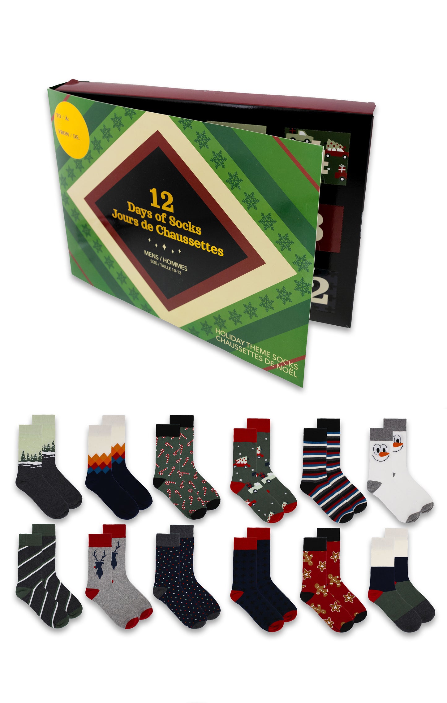 Mens Premium Christmas Holiday Sock Advent Calendar