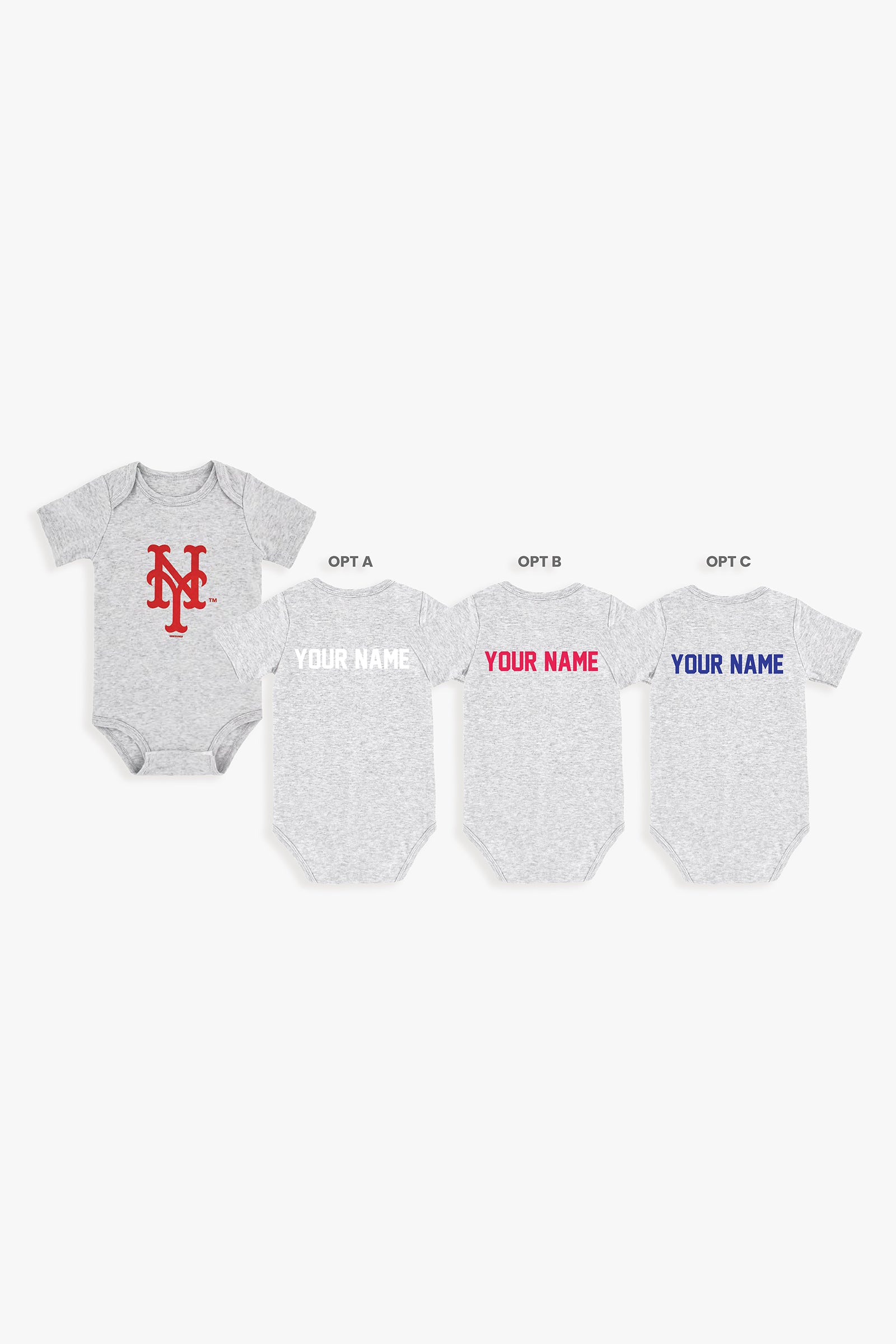 Customizable MLB Baby Onesie Bodysuit in Grey (0-3 Months)
