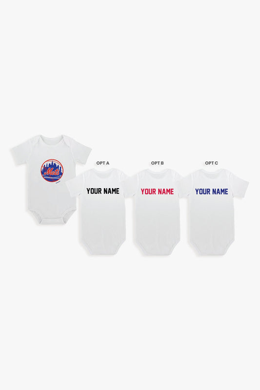Gertex Customizable MLB Baby Bodysuit in White (6-9 Months)