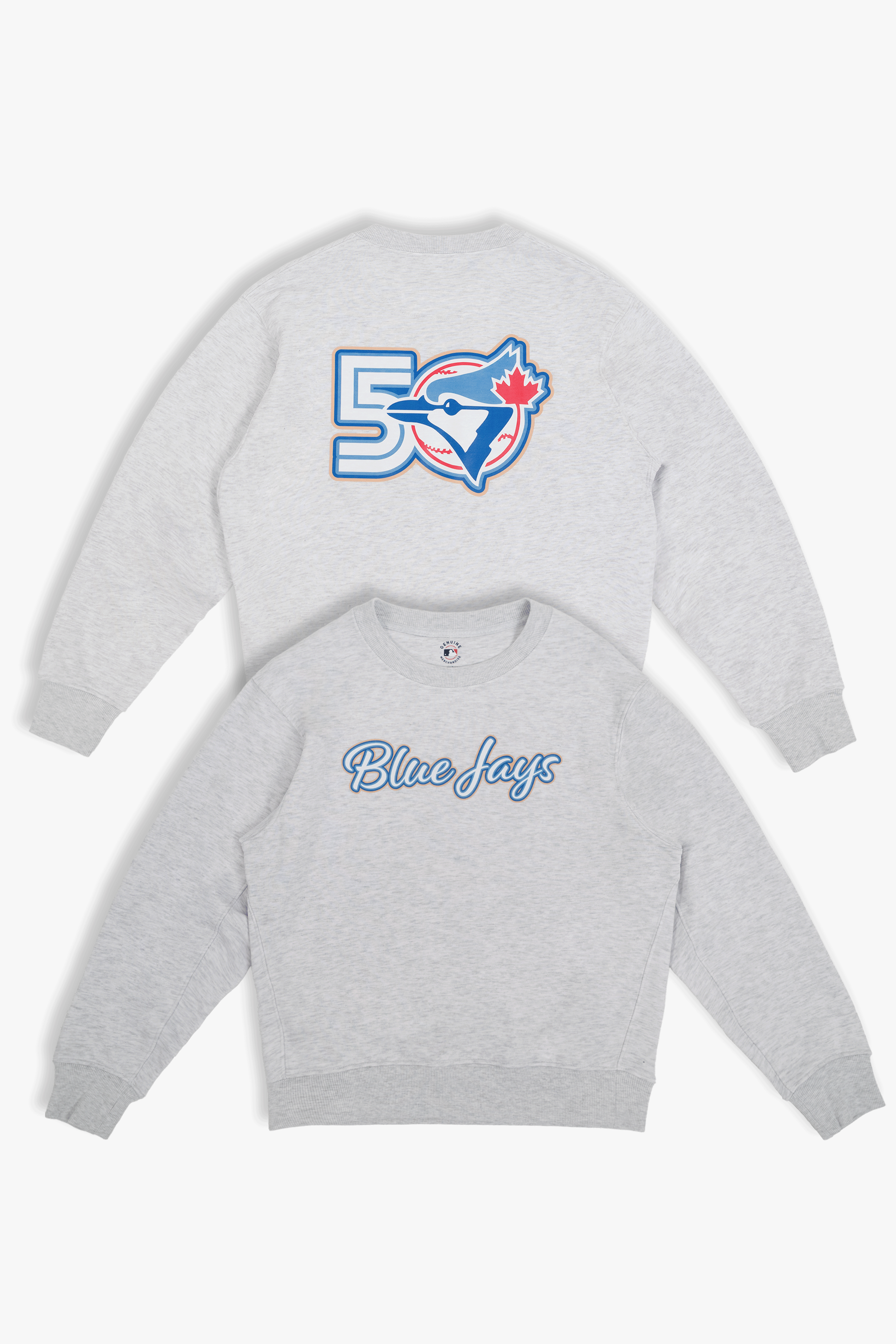 MLB Toronto Blue Jays 50th Anniversary Adult Crewneck Sweatshirt, Women's Men's Licensed Pullover in French Terry