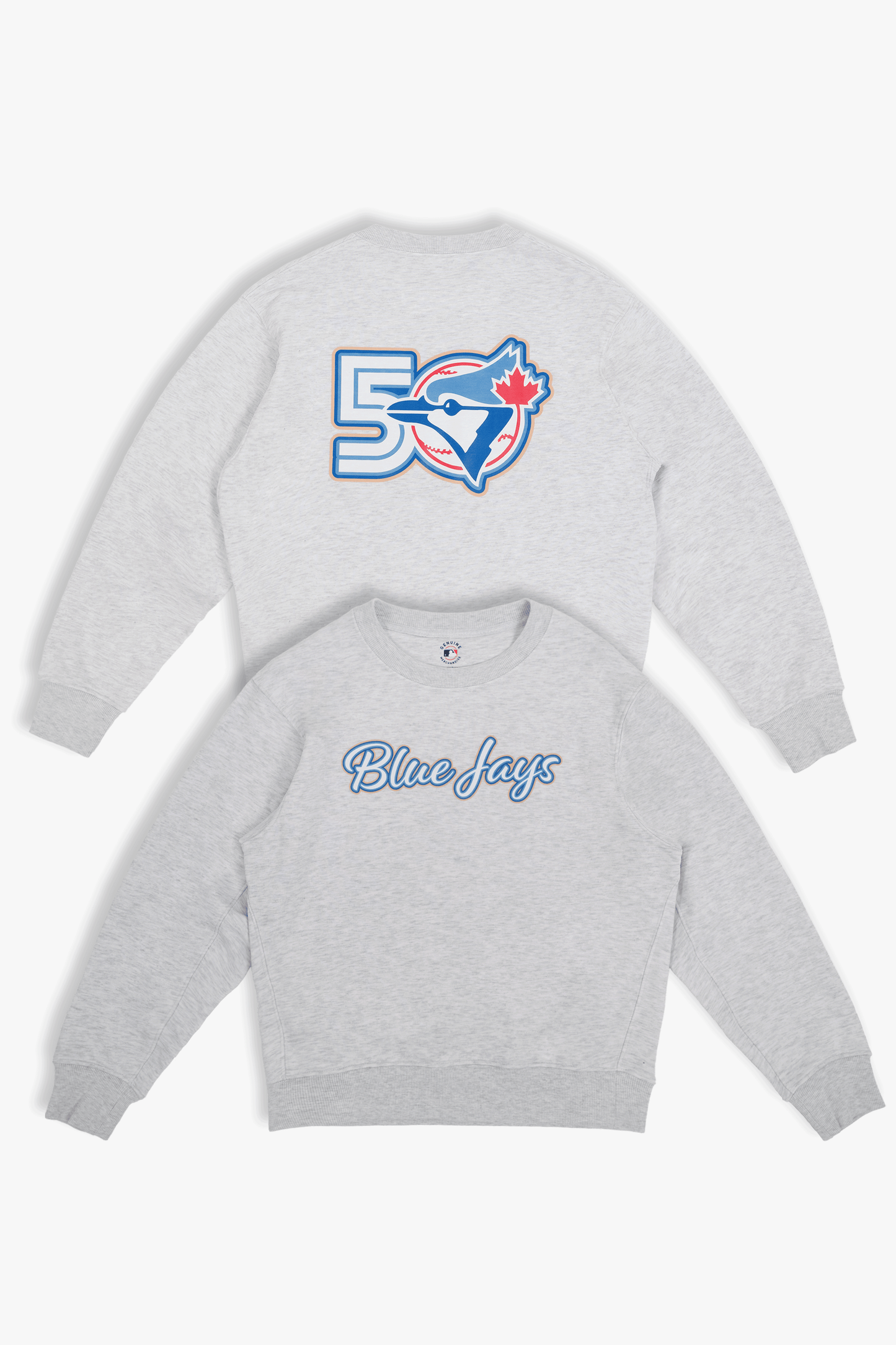 MLB Toronto Blue Jays 50th Anniversary Adult Crewneck Sweatshirt, Women's Men's Licensed Pullover in French Terry