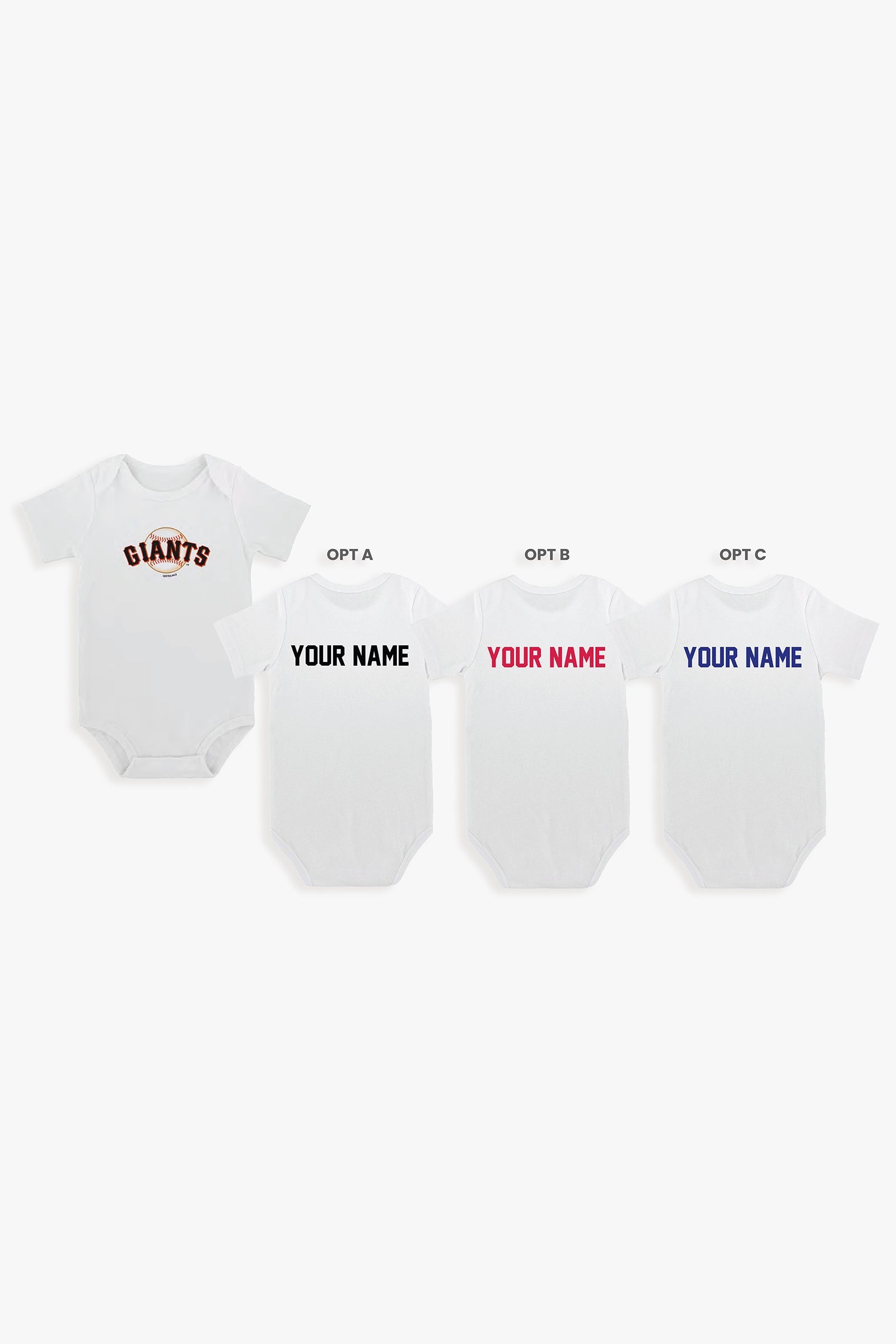 Gertex Customizable MLB Baby Bodysuit in White (18-24 Months)