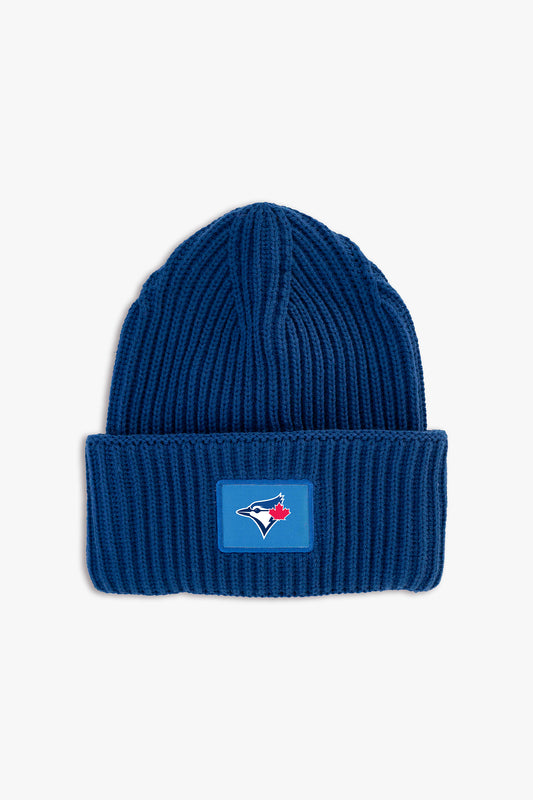 MLB Toronto Blue Jays Adult Royal Blue Oversized Triple Cuff Toque Beanie with Printed Logo