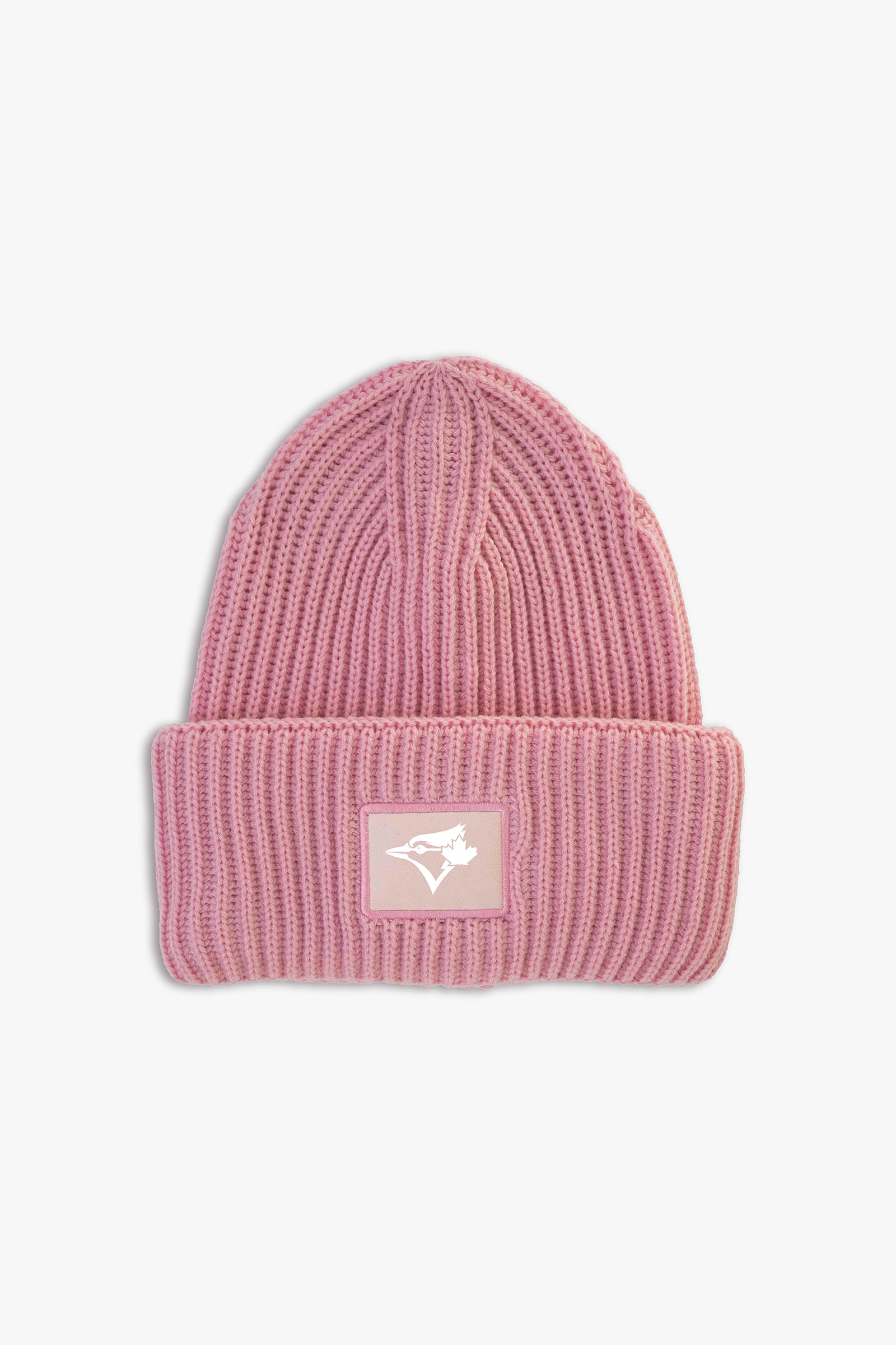 MLB Toronto Blue Jays Adult Pink Oversized Triple Cuff Toque Beanie with Printed Logo