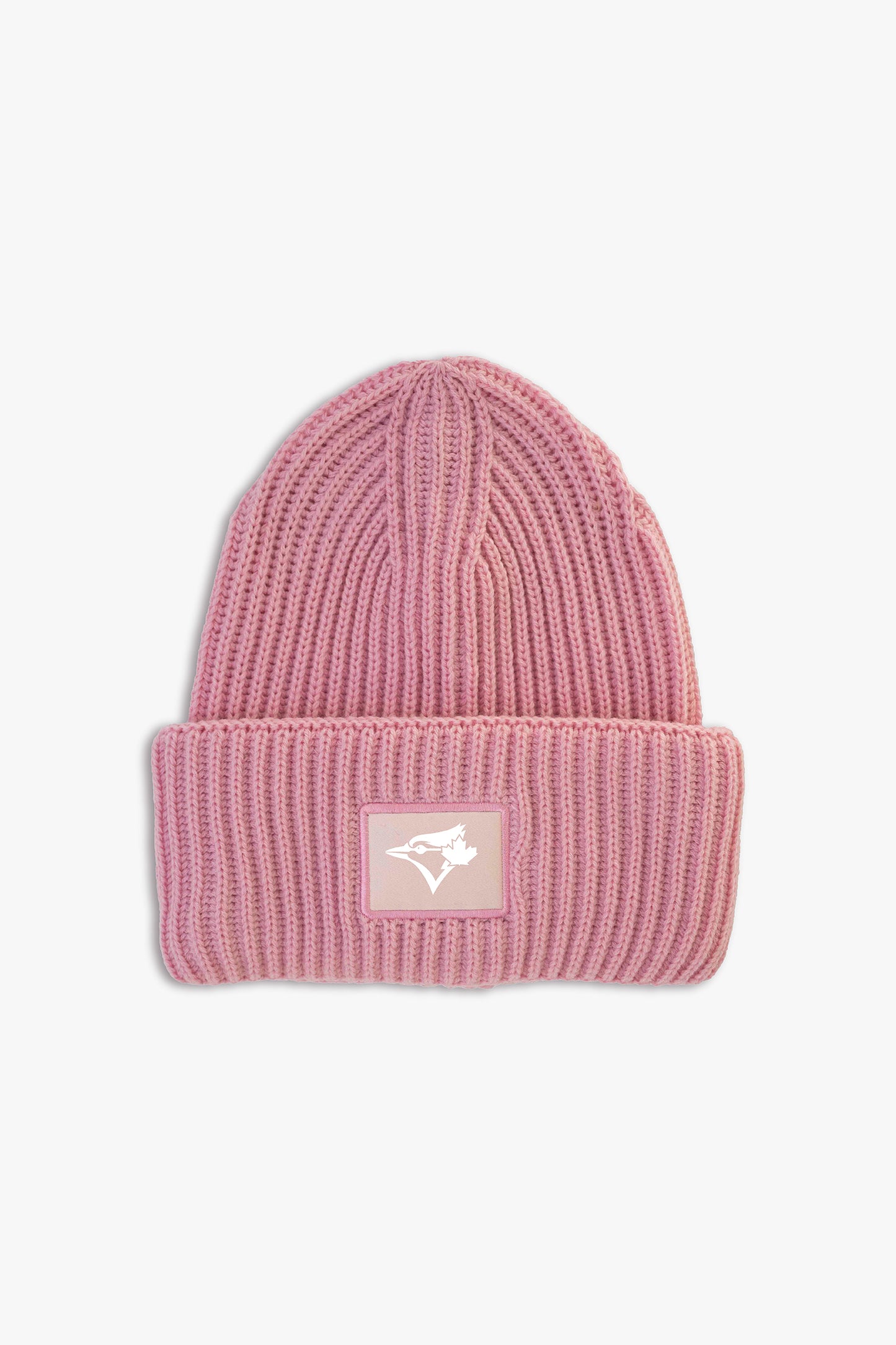 MLB Toronto Blue Jays Adult Pink Oversized Triple Cuff Toque Beanie with Printed Logo