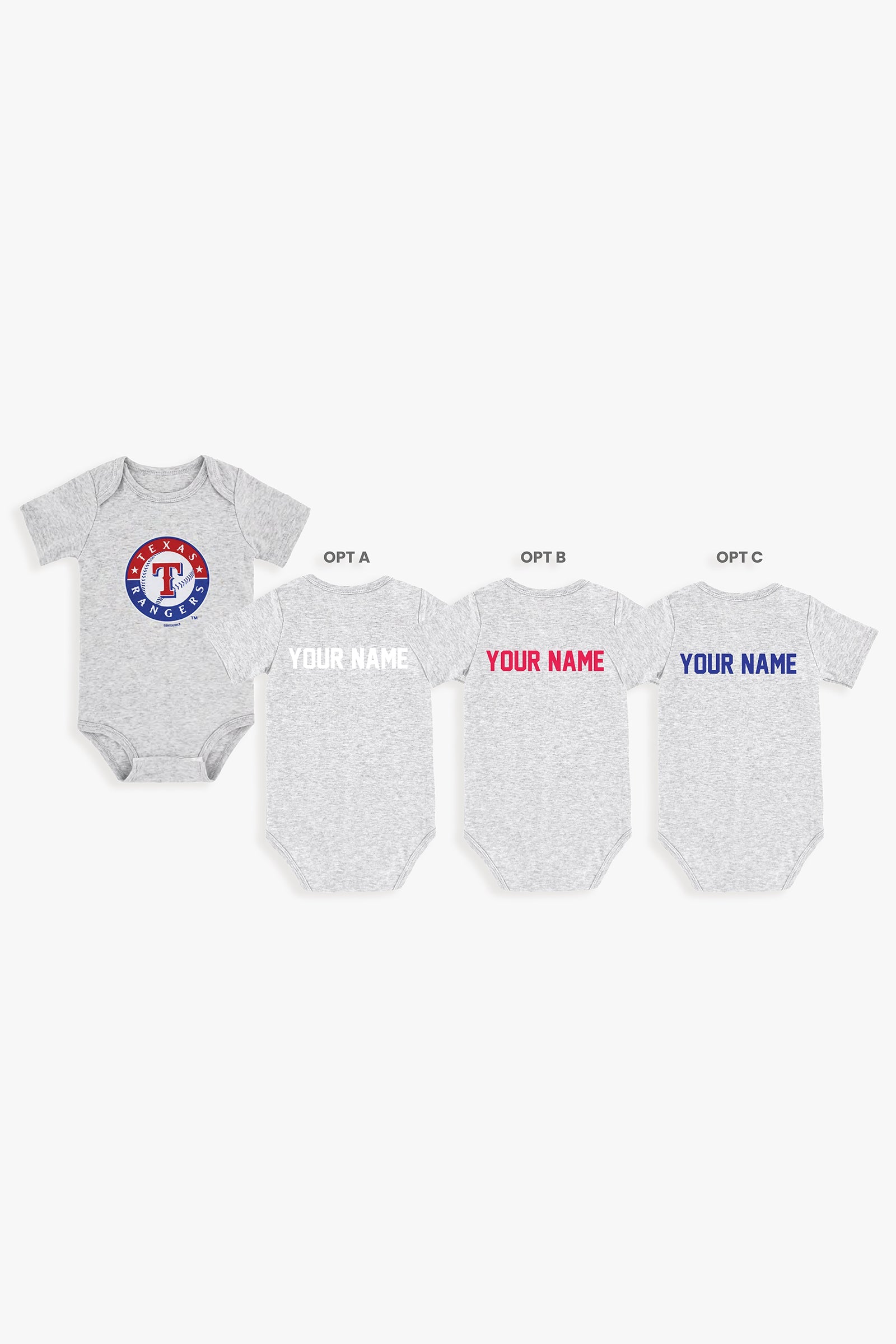 Gertex Customizable MLB Baby Onesie Bodysuit in Grey (3-6 Months)