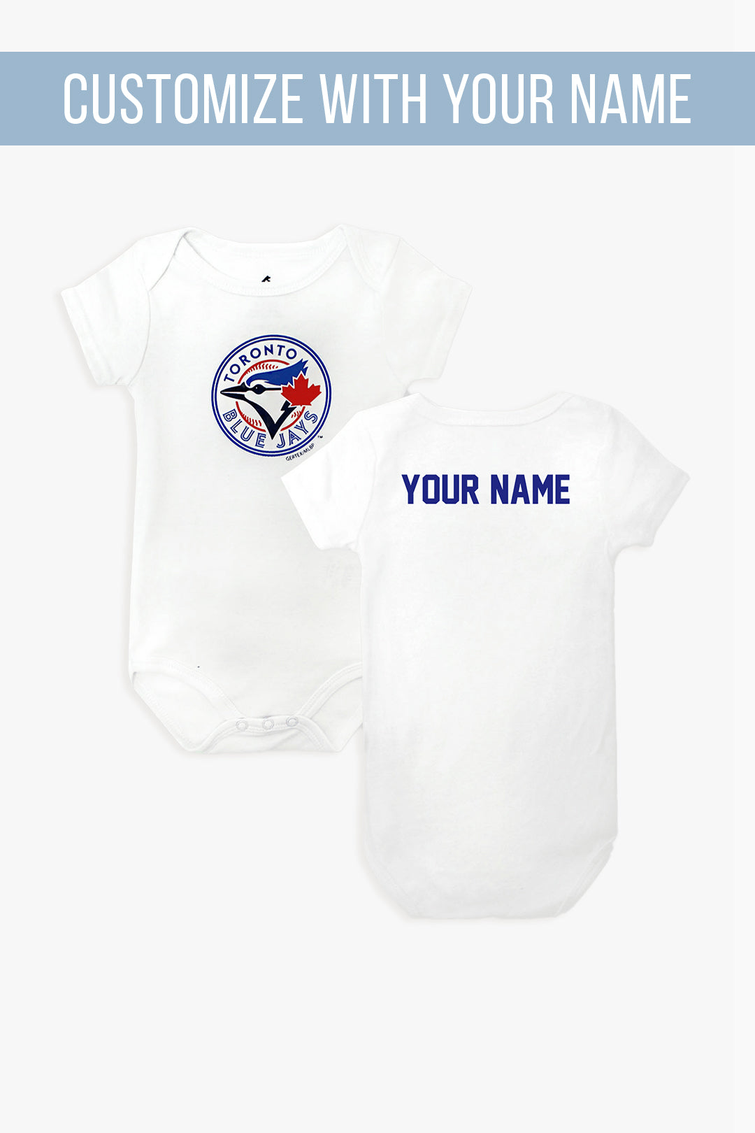 MLB Blue Jays Baby Onesie Bodysuit With Custom Name