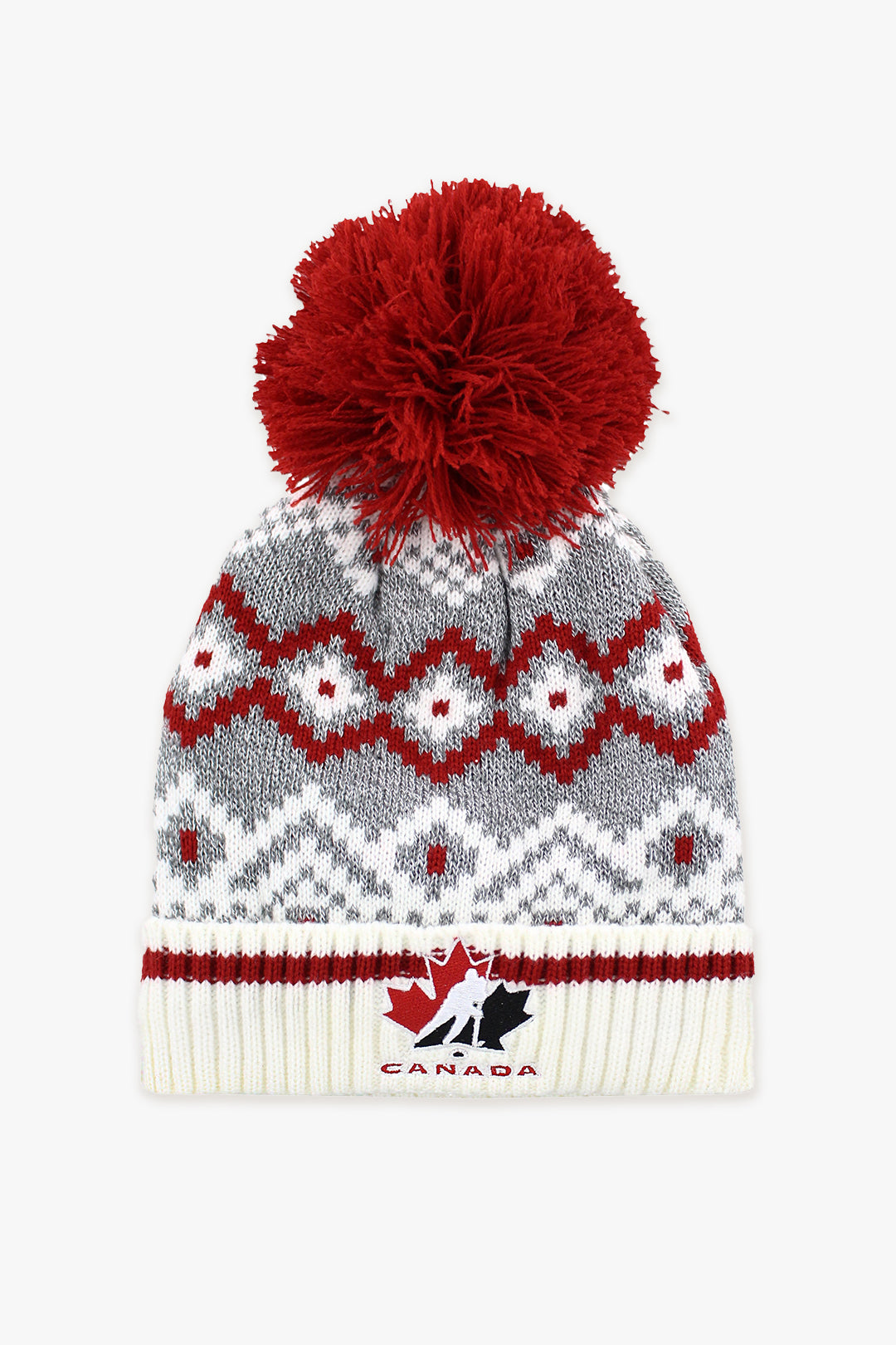 Hockey Canada Ladies Faux Shearling Lined Toque With Faux Fur Pom