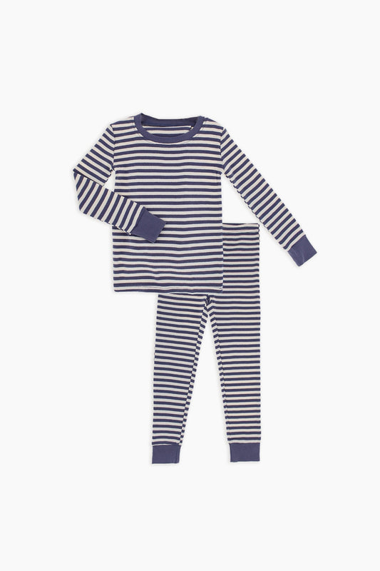Snugabye Organic Cotton Toddler 2 Piece Pajama Set - Folkstone Grey