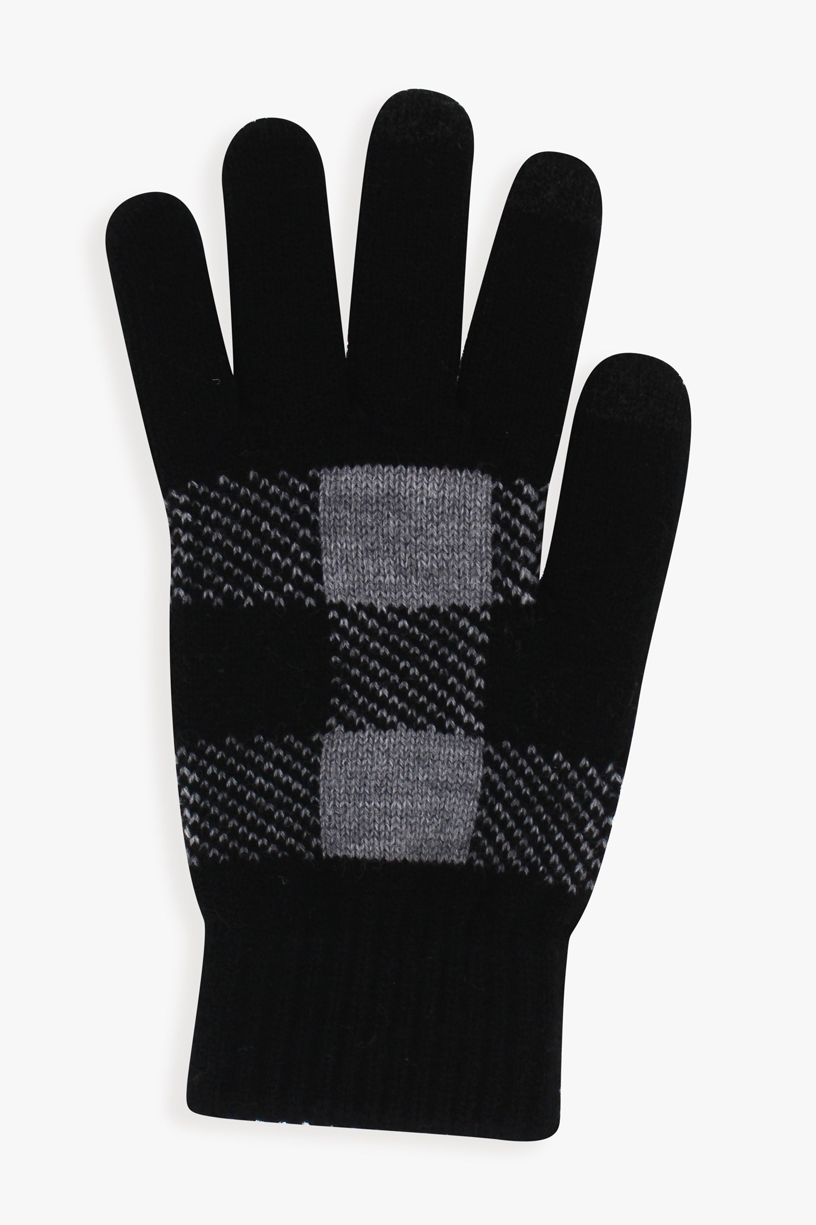 Great Northern Men's Plaid Knit Gloves With Touchscreen