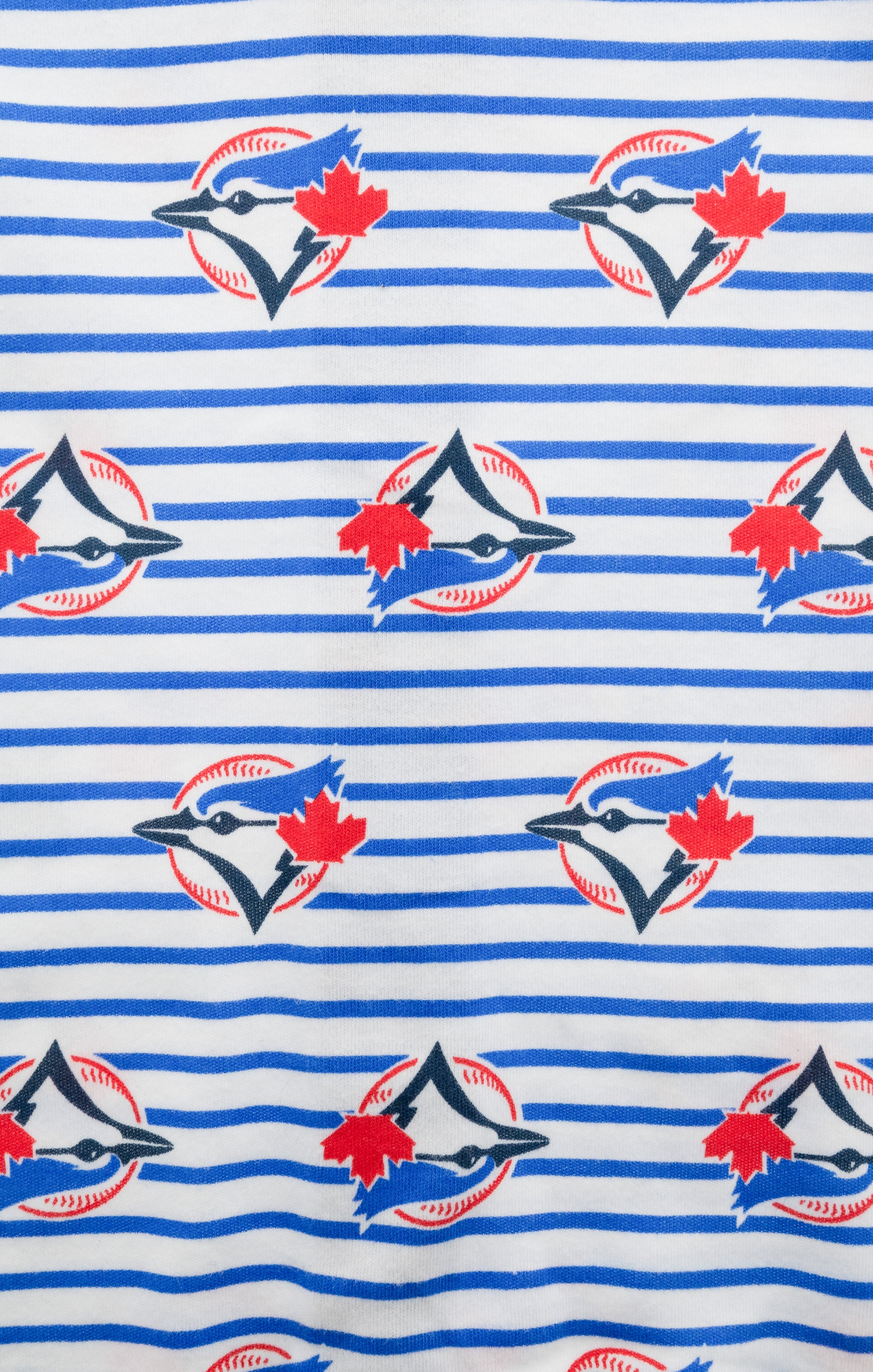 MLB Toronto Blue Jays Logo Pattern Toddler Royal Long Sleeve Sleeper with Zipper Closure