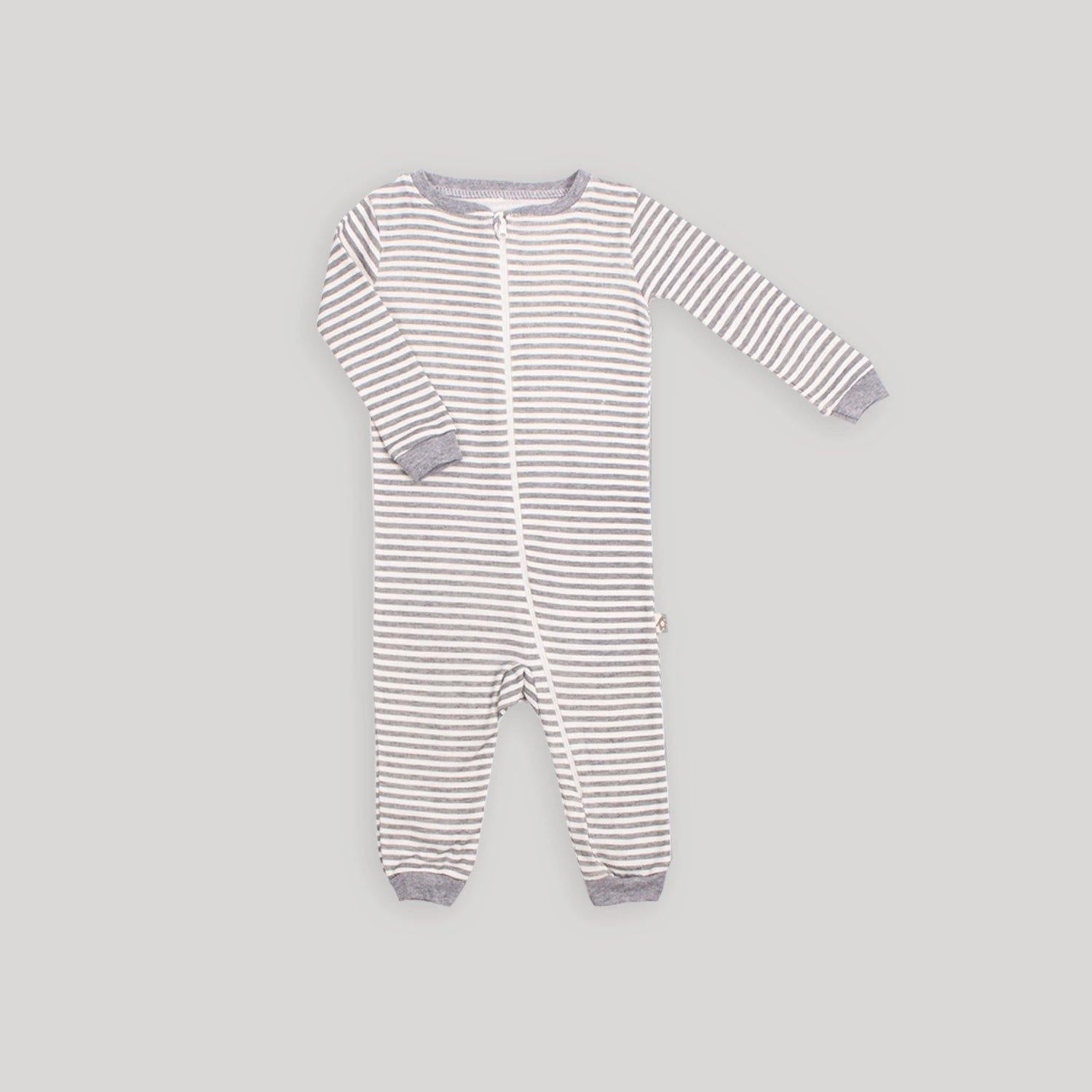 Infant Baby Grey Striped Footless Sleeper