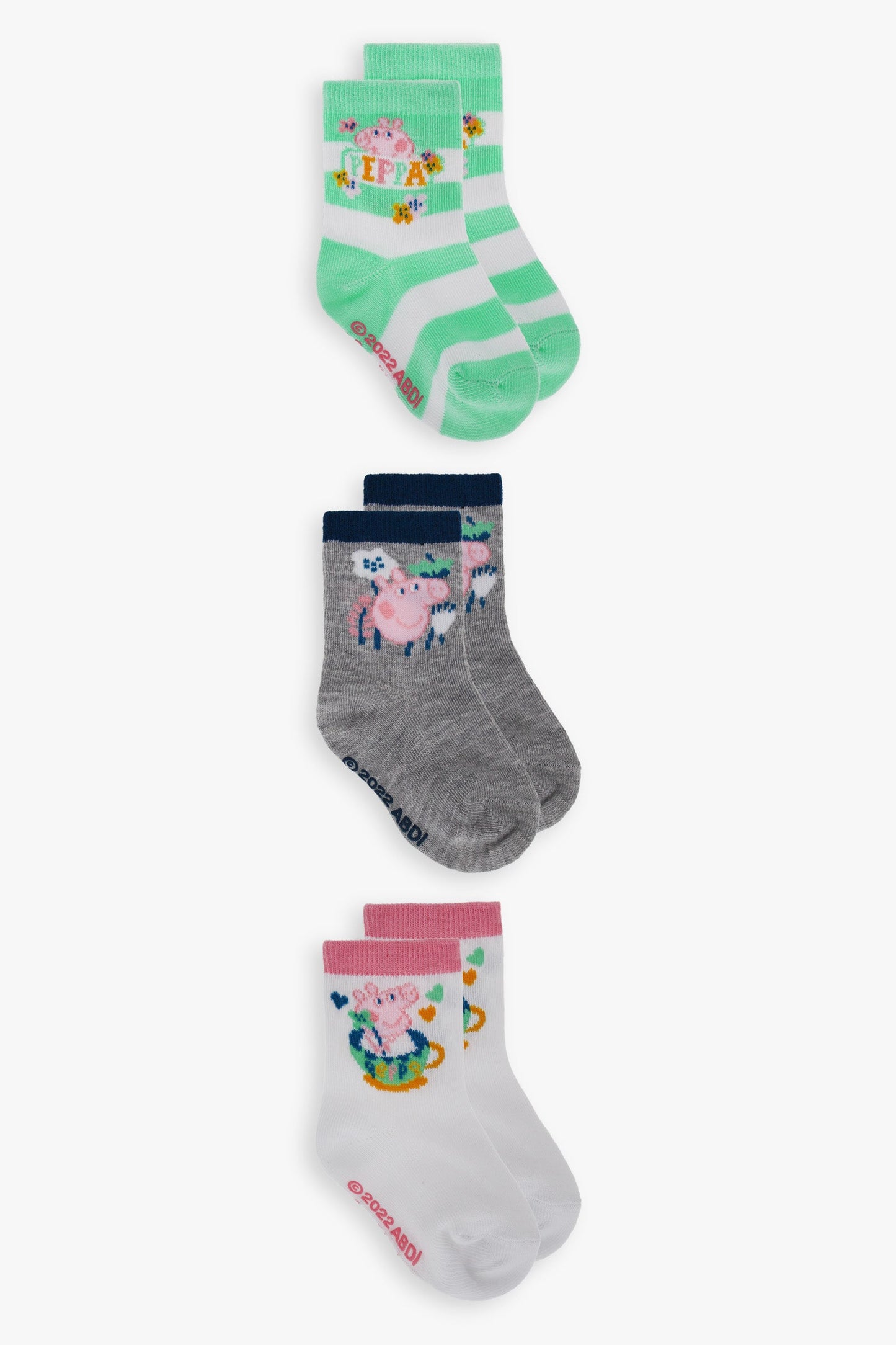 Peppa Pig Infant 3-Pack Crew Socks | Size 12-24 Months