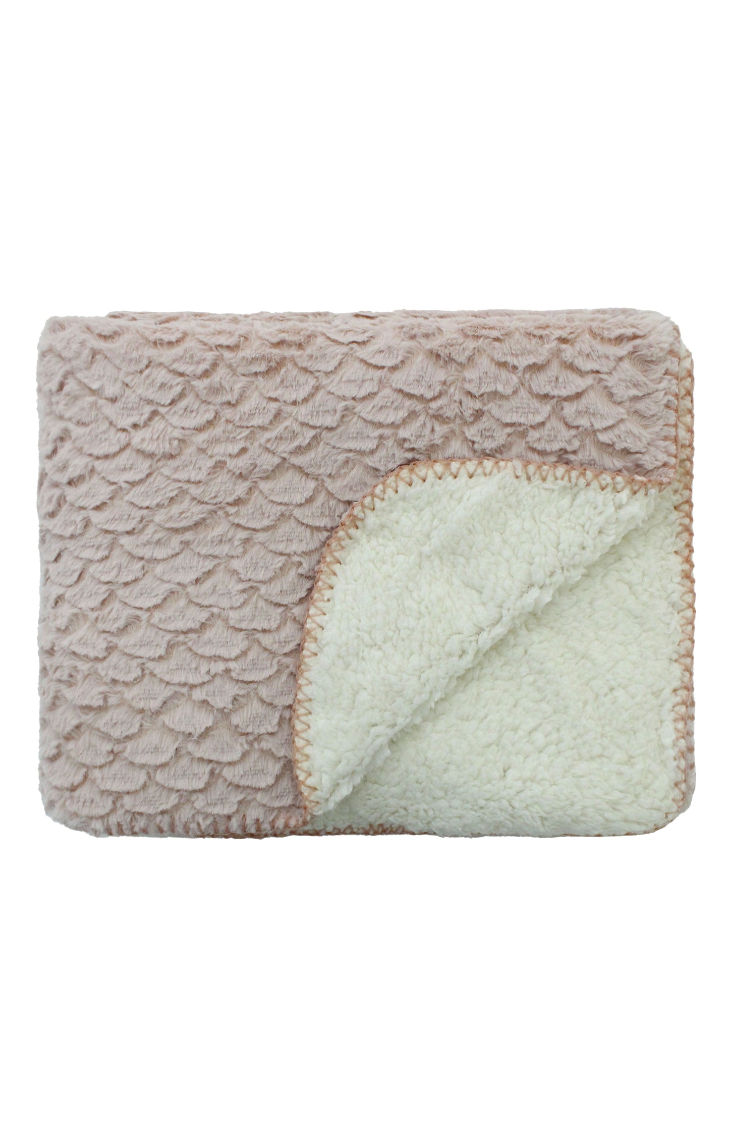 Embossed Sherpa Fleece Throw Blanket