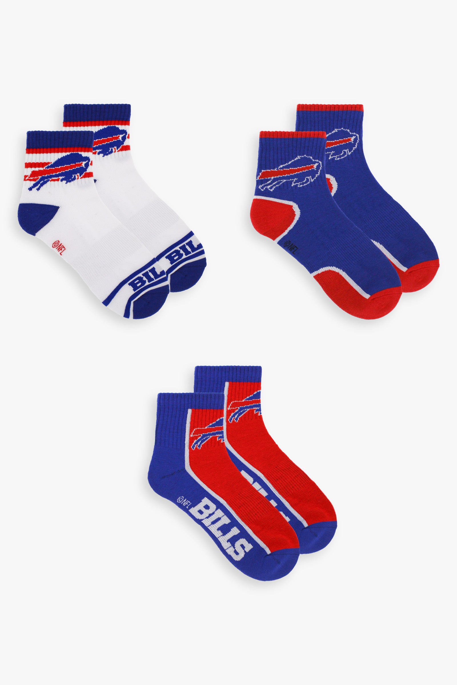 Gertex NFL Men's 3-Pack Sport Quarter Fan Socks