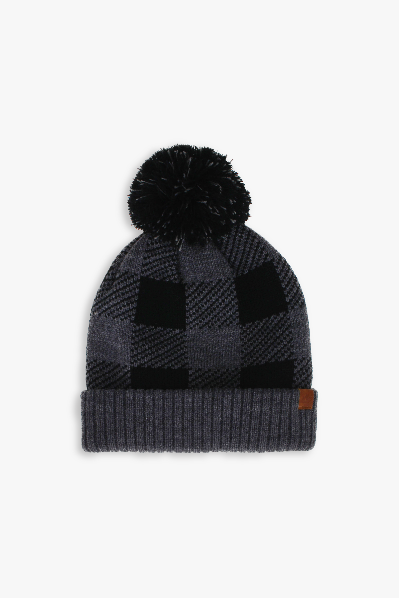 Great Northern Adult Unisex Plaid Faux Shearling Lined Plaid Pom-Pom Toque