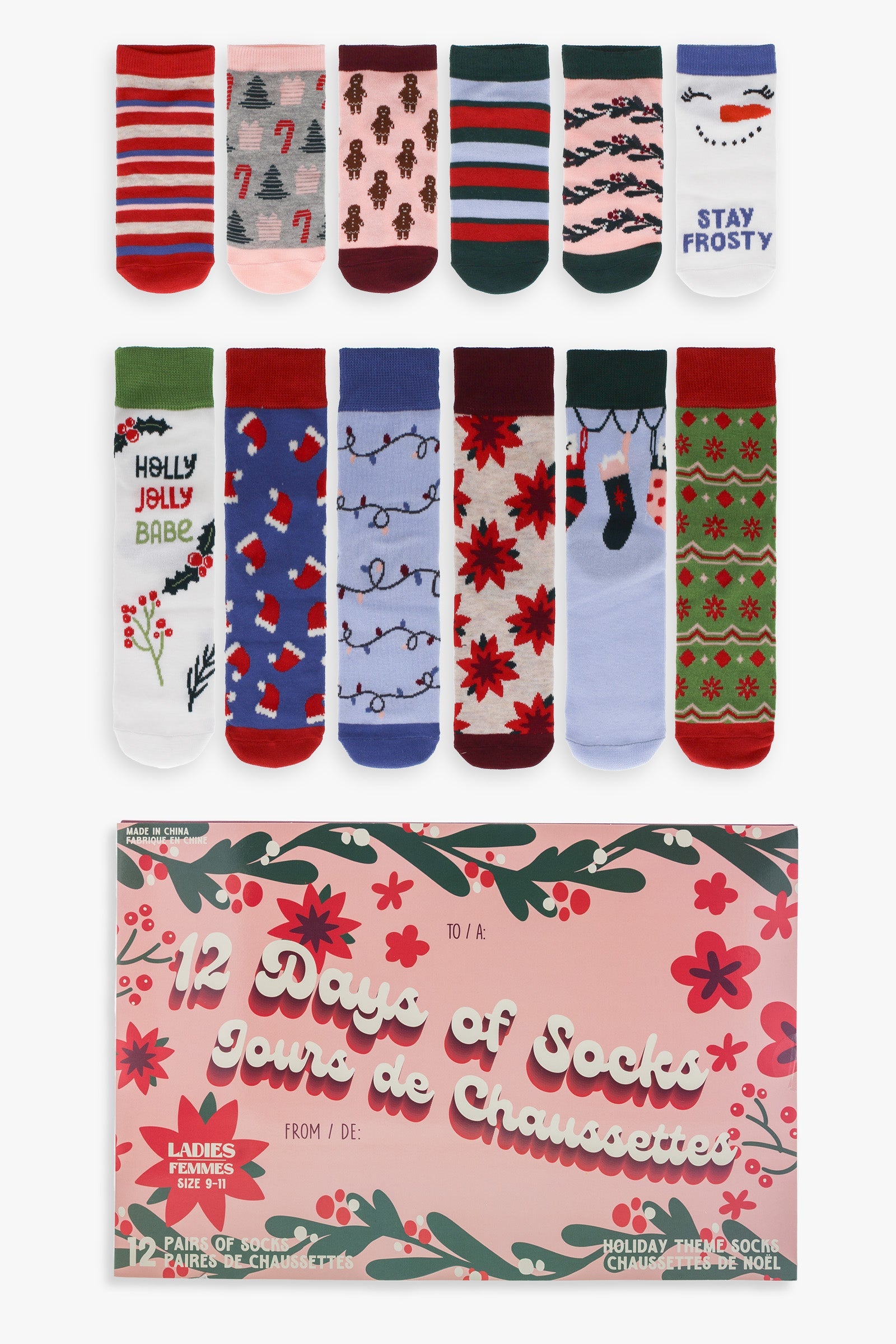 Gertex Ladies "12 Days of Socks" Holiday Gift Advent Calendar