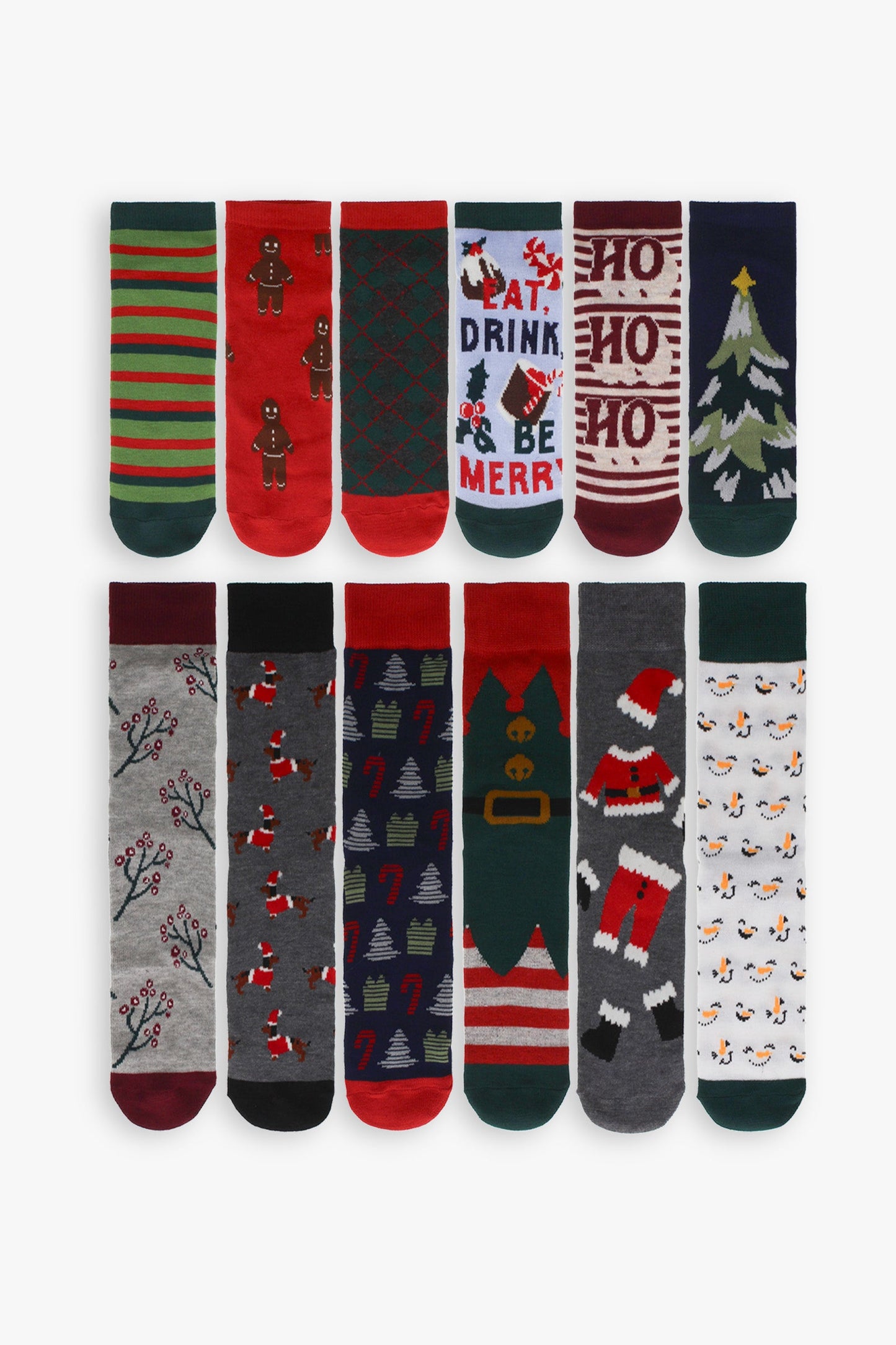 Gertex Men's "12 Days of Socks" Advent Calendar Gift Box | 12 Days of Holiday Socks