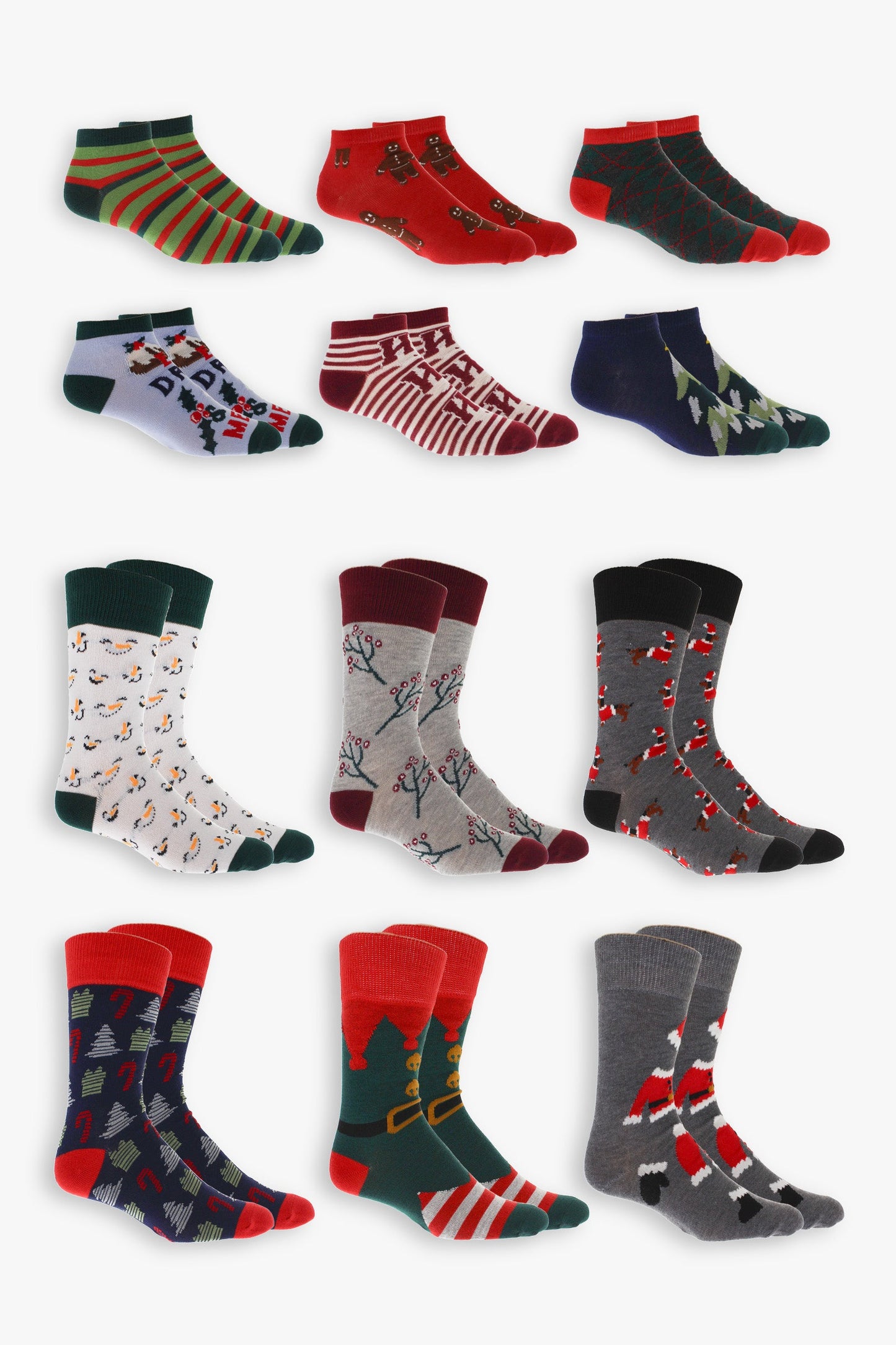 Gertex Men's "12 Days of Socks" Advent Calendar Gift Box | 12 Days of Holiday Socks