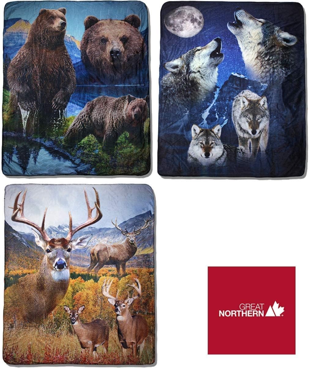 Wildlife Sublimated Printed Sherpa Lined Throw