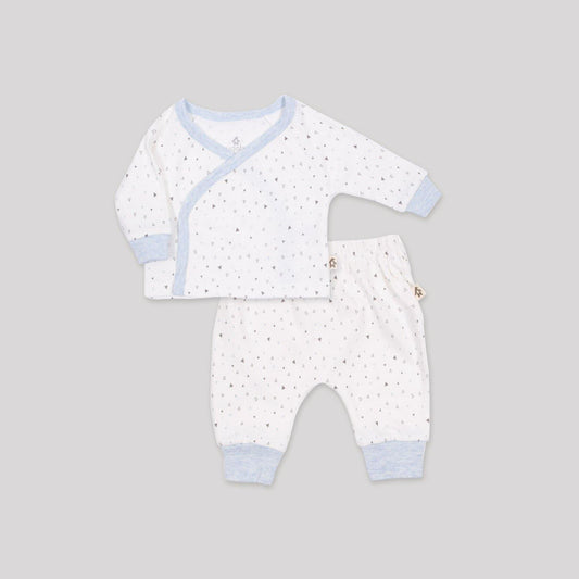 Snugabye Dream Blue 2-Piece Kimono Pant Set | Coordinated Kimono and Pant Set for Infants | Multiple Colours