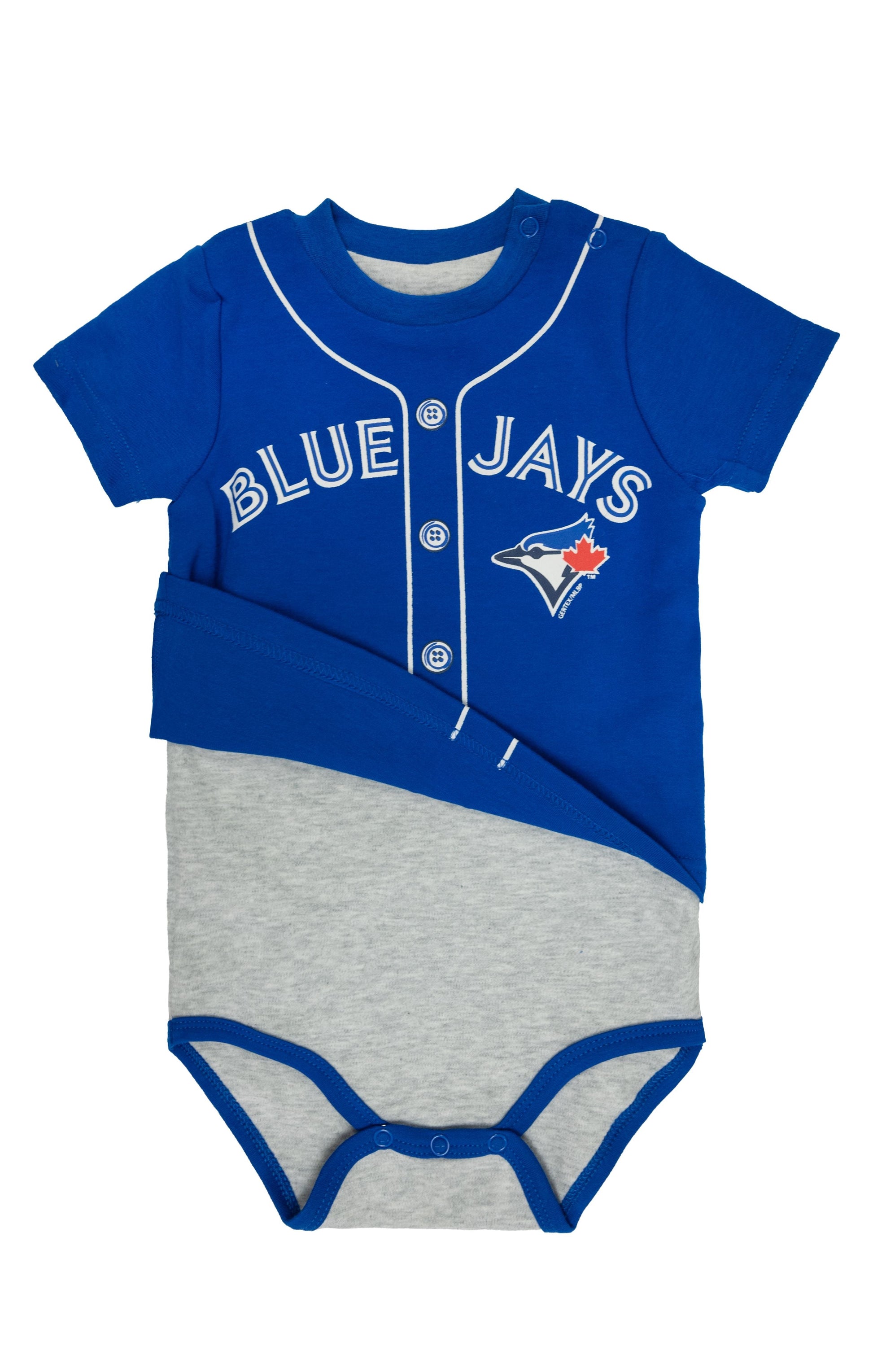 Gertex MLB Toronto Blue Jays T-Shirt Baby Onesie Bodysuit With Snap Closure