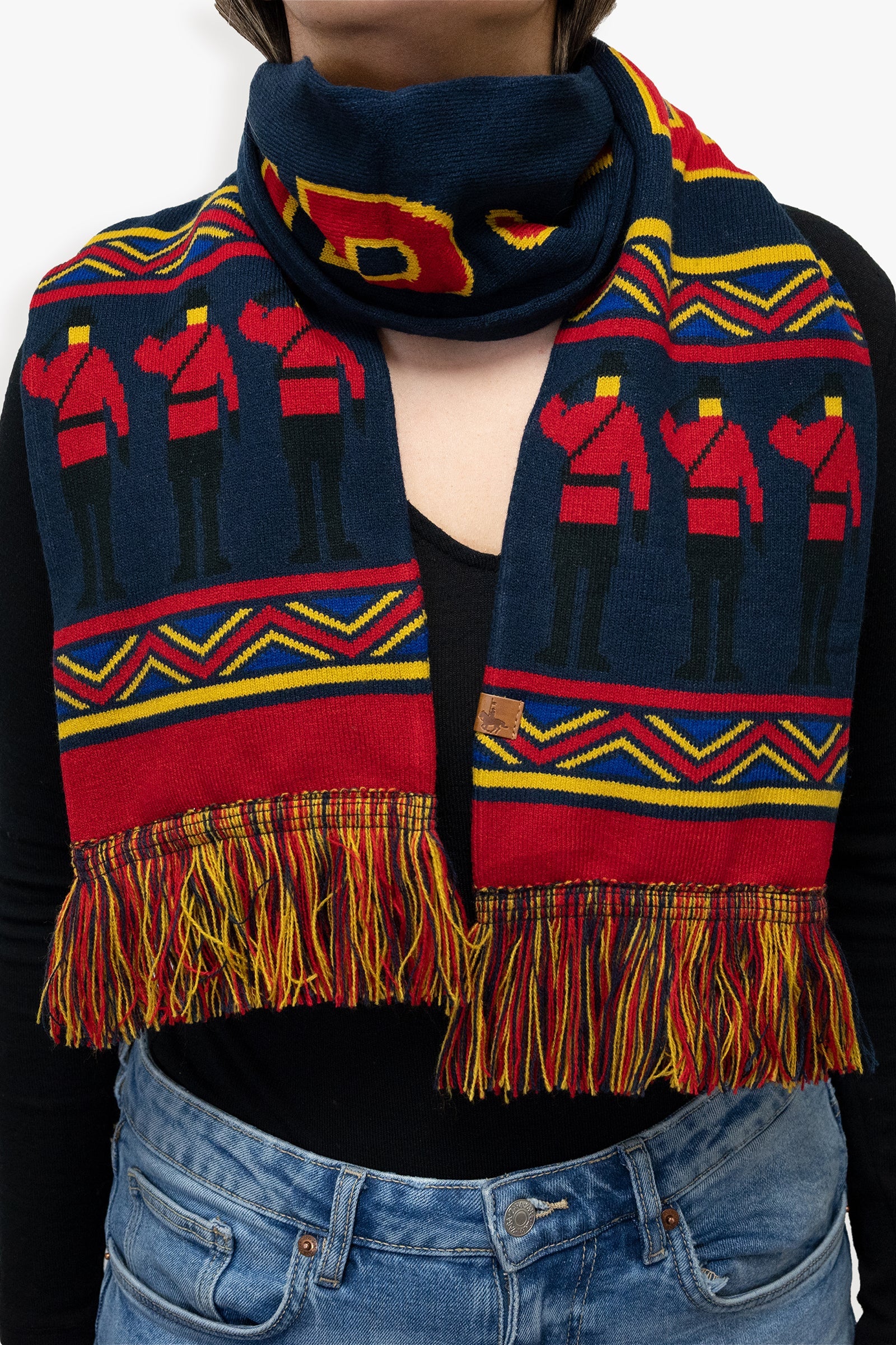 Licensed RCMP Royal Canadian Mounted Police Adult Winter Scarf With Fringe
