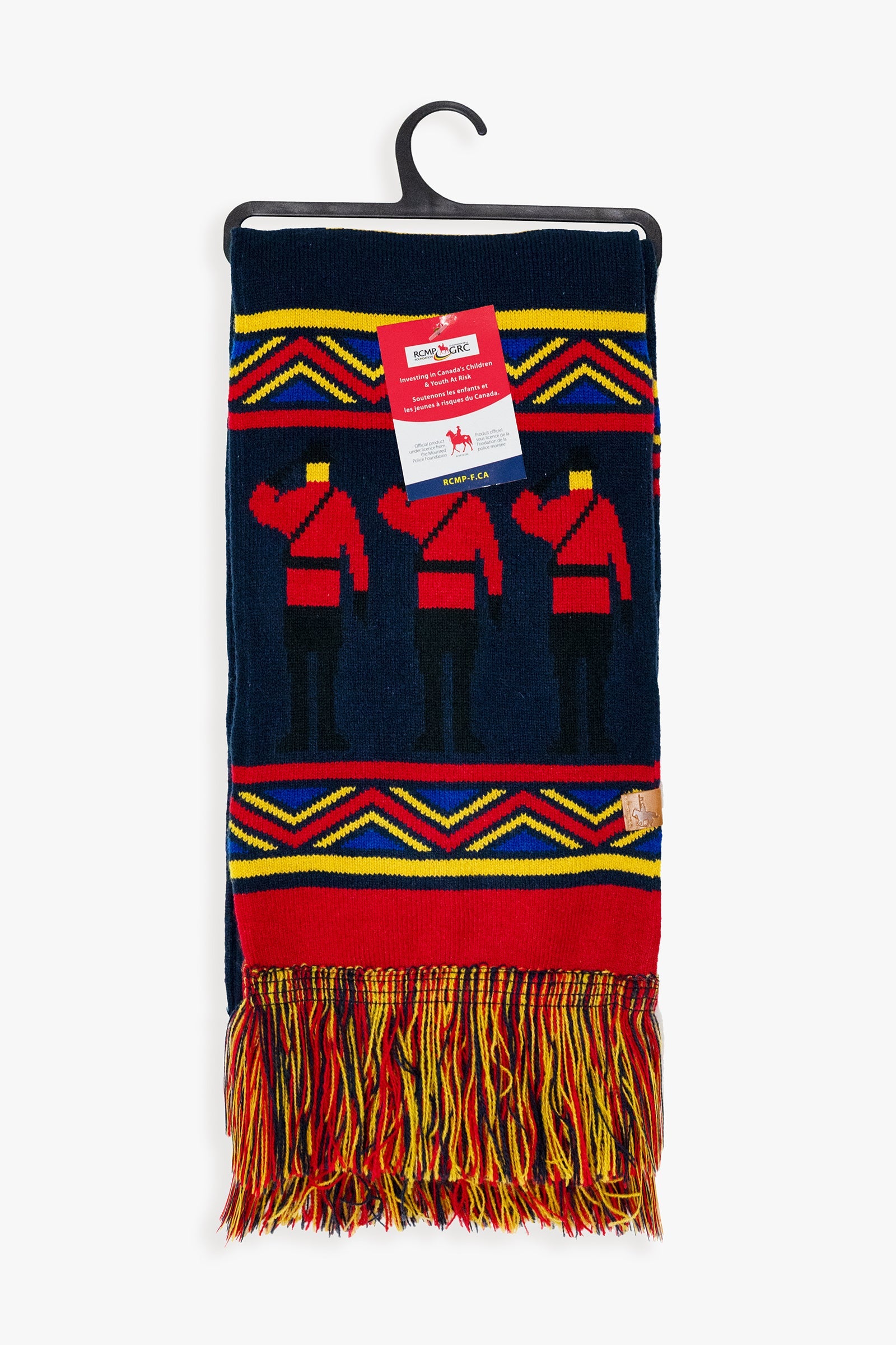 Licensed RCMP Royal Canadian Mounted Police Adult Winter Scarf With Fringe