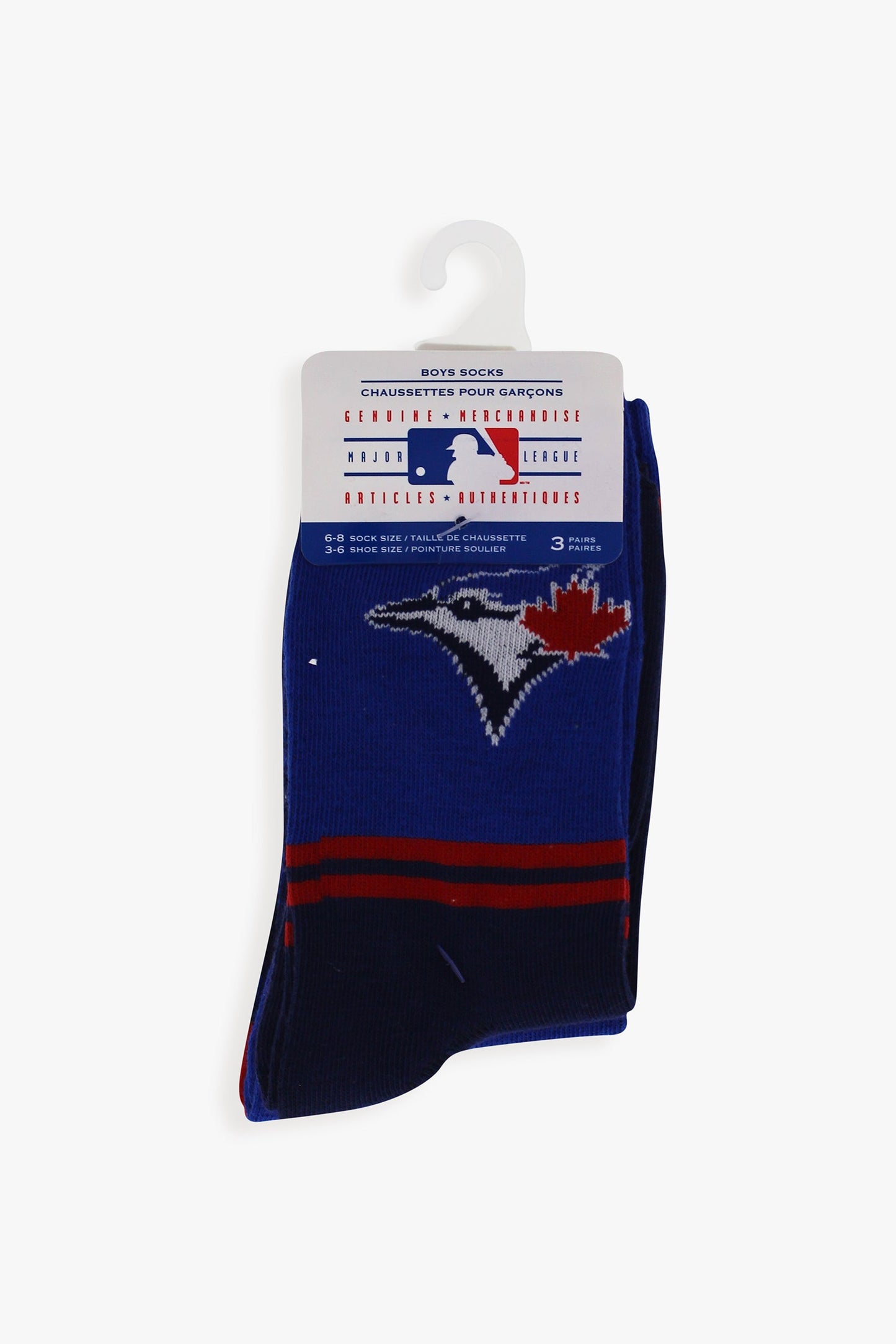 Gertex MLB Toronto Blue Jays Youth Boys 3-Pack Crew Socks