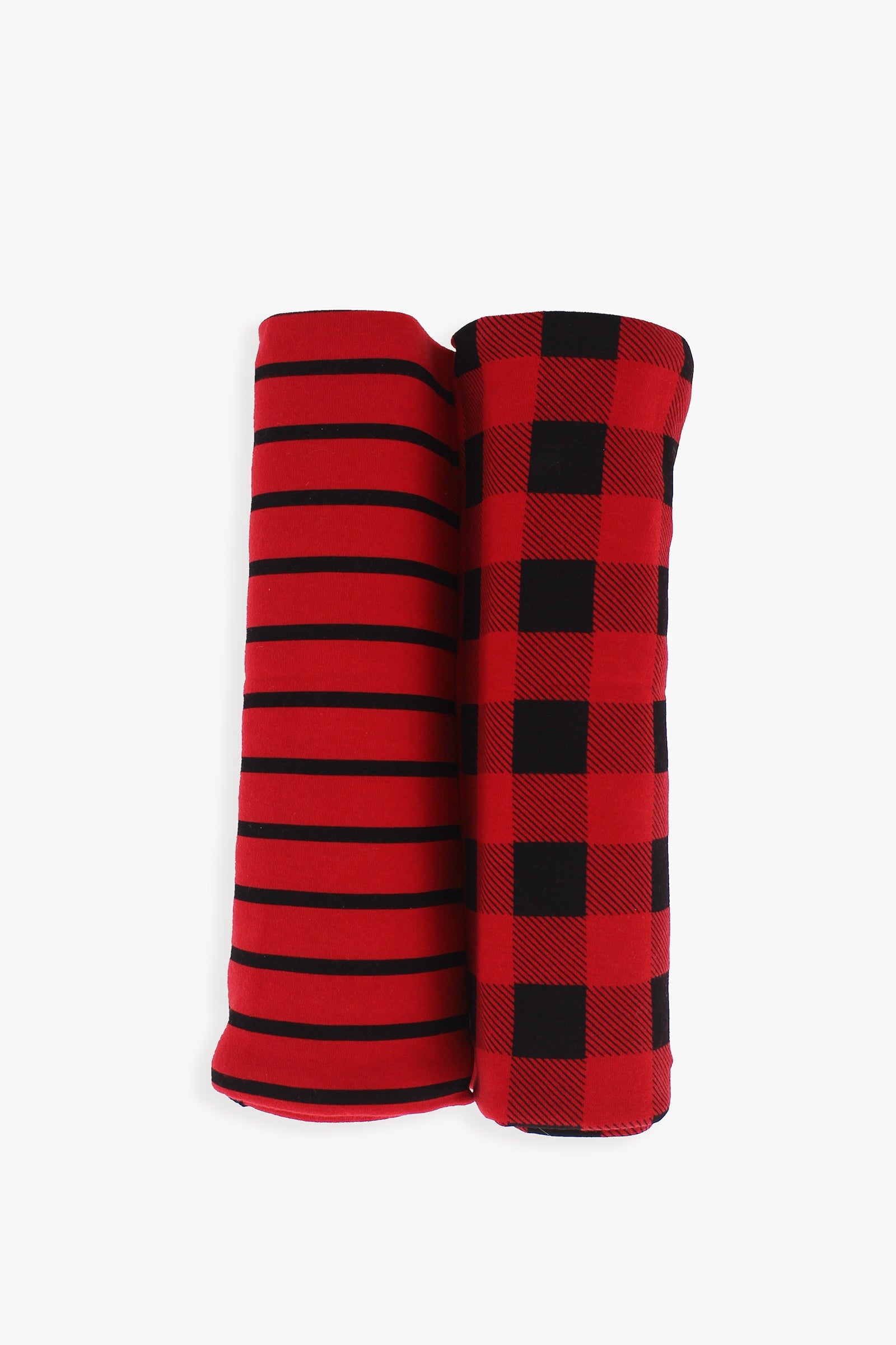 Snugabye 2-Pack Baby Red & Black Buffalo Plaid Swaddle Blanket