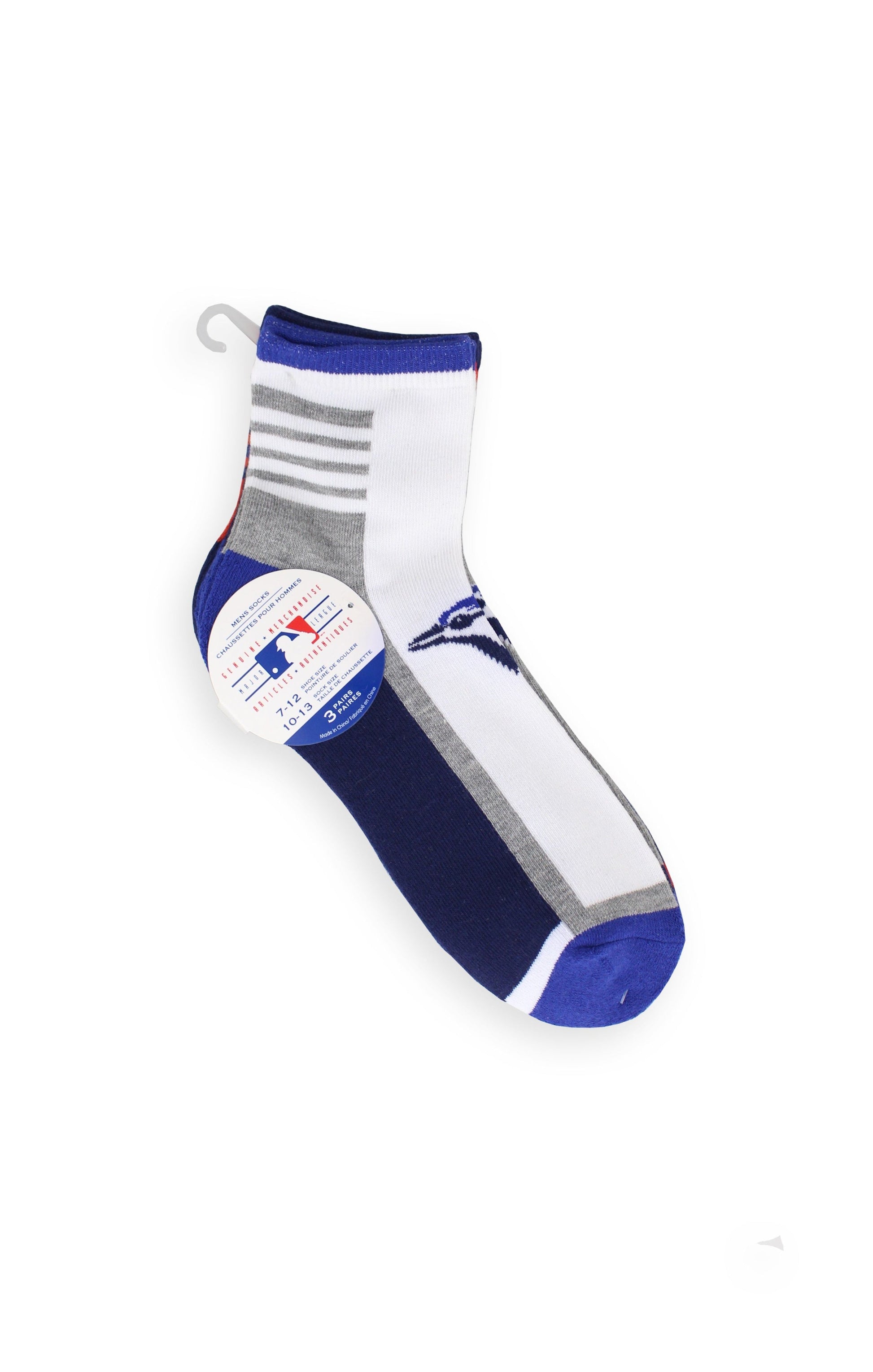 Gertex Toronto Blue Jays Socks Quarter Length 3 Pack Mens Shoe Size 7-14