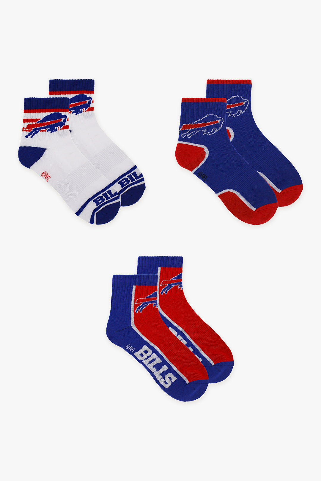 Gertex NFL Men's 3-Pack Sport Quarter Fan Socks